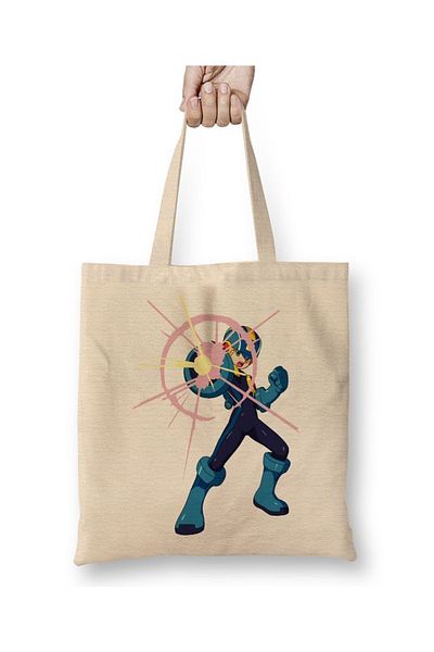 Baskı Dükkanı Megaman Anime υφασμάτινη τσάντα με μακριά λαβή