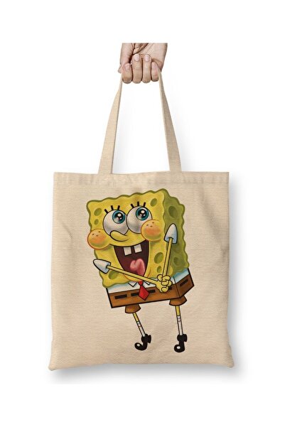 Baskı Dükkanı SpongeBob krpa Torba duga Sa ručkom