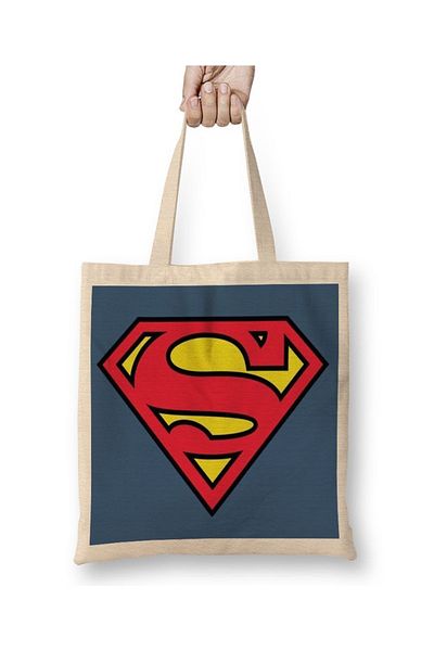Baskı Dükkanı Υφασμάτινη τσάντα Supermen με μακριά λαβή