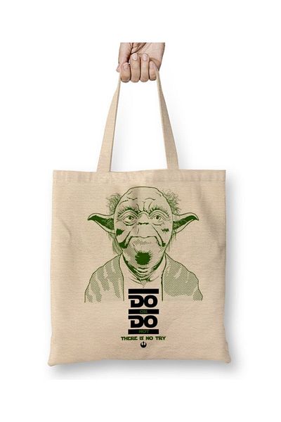 Baskı Dükkanı Geantă din pânză Star Wars Do Or Do Not cu mâner lung