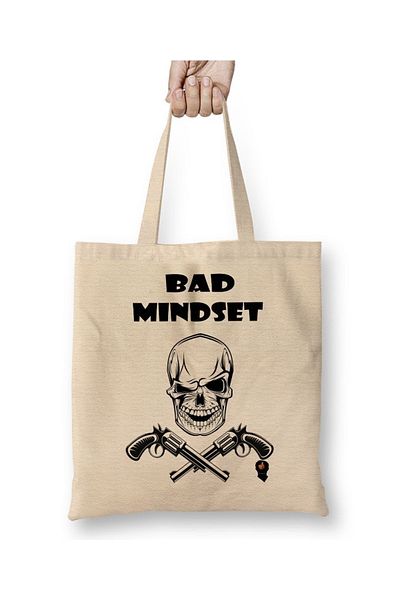 Baskı Dükkanı Υφασμάτινη τσάντα Bad Mindset με μακριά λαβή
