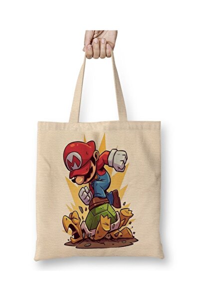 Baskı Dükkanı Super Mario Atari tkanina Torba dugačka Sa ručkom