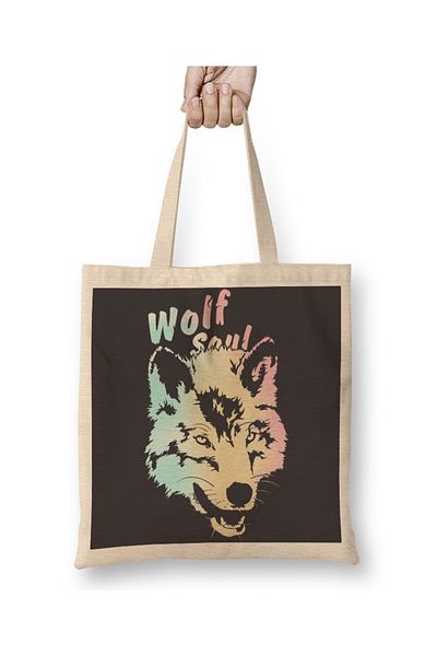 Baskı Dükkanı Ns Wolf Soul 3 υφασμάτινη τσάντα με μακριά λαβή