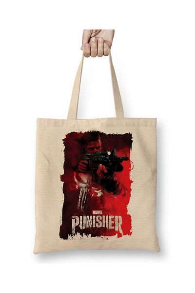 Baskı Dükkanı Υφασμάτινη τσάντα Punisher με μακριά λαβή
