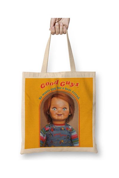 Baskı Dükkanı Chucky He Wants You For A Best Friend Geantă de tote cu mâner lung