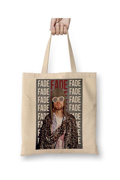 Baskı Dükkanı Υφασμάτινη τσάντα Kurt Cobain Fade 99 με μακριά λαβή