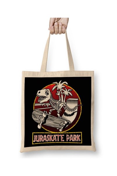 Baskı Dükkanı Juraskate Park tkanina Torba duga Sa ručkom