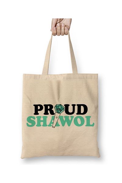 Baskı Dükkanı Shinee Proud Shawol υφασμάτινη τσάντα με μακριά λαβή