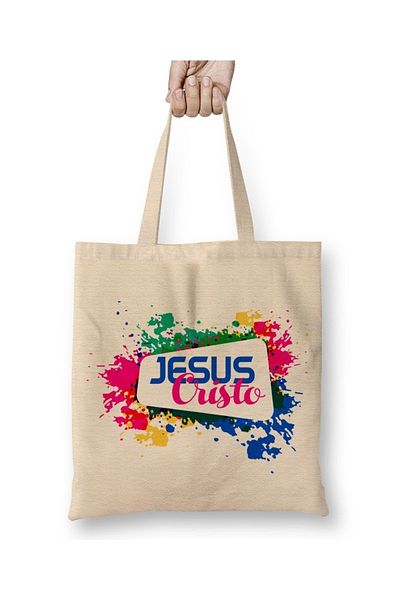 Baskı Dükkanı Υφασμάτινη τσάντα Jesus Cristo με μακριά λαβή