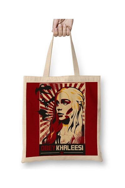 Baskı Dükkanı Υφασμάτινη τσάντα Game Of Thrones Khaleesi με μακριά λαβή