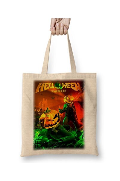 Baskı Dükkanı Helloween Straight Out Of Hell tkanina Torba duga Sa ručkom