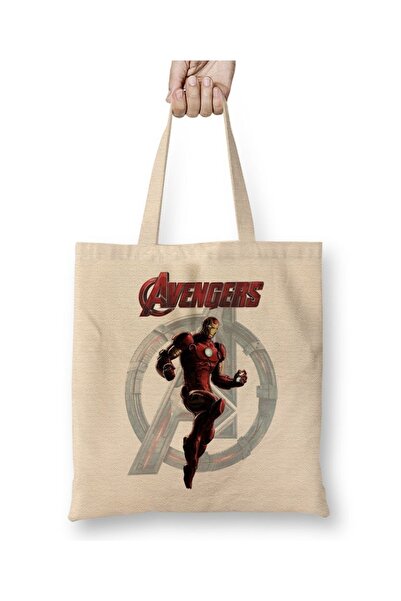 Baskı Dükkanı Avengers Iron Man Iron Man υφασμάτινη τσάντα με μακριά λαβή