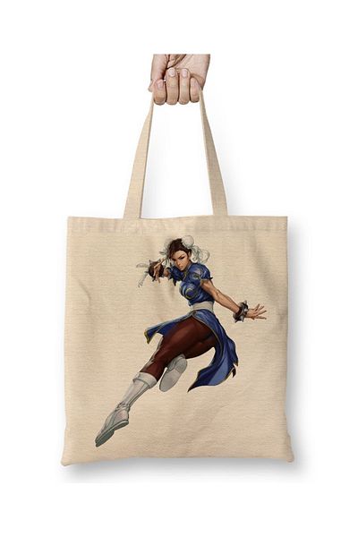 Baskı Dükkanı Υφασμάτινη τσάντα Akame Ga Kill Chun Li με μακριά λαβή