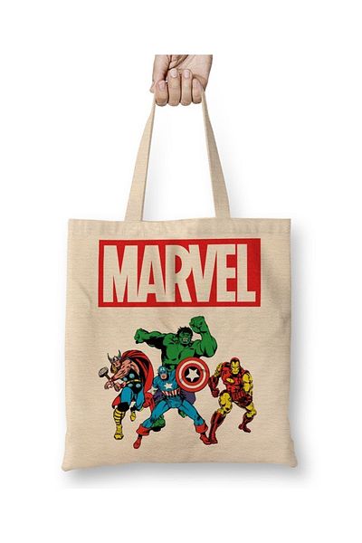 Baskı Dükkanı Geantă din pânză Marvel Avengers 03 cu mâner lung