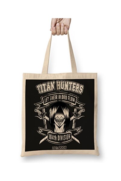 Baskı Dükkanı Attack On Titan Titan Hunters Cloth Torba Long Sa ručkom