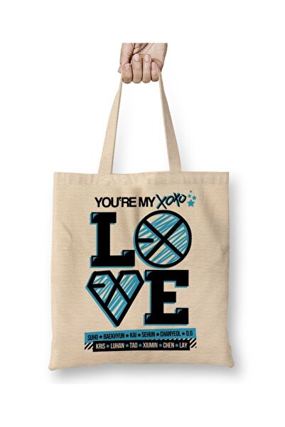 Baskı Dükkanı Exo Xoxo Love pelena Torba duga Sa ručkom