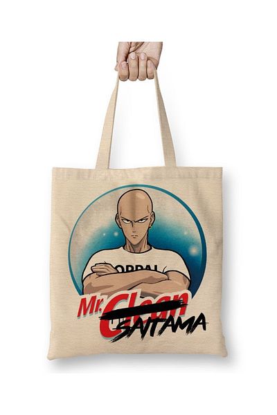 Baskı Dükkanı One Punch Man Saitama One Piece Death Note υφασμάτινη τσάντα με μακριά λαβή