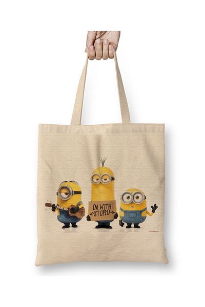 Baskı Dükkanı Minions Minions υφασμάτινη τσάντα με μακριά λαβή