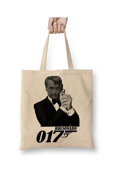 Baskı Dükkanı Bolsonaro 017 υφασμάτινη τσάντα με μακριά λαβή