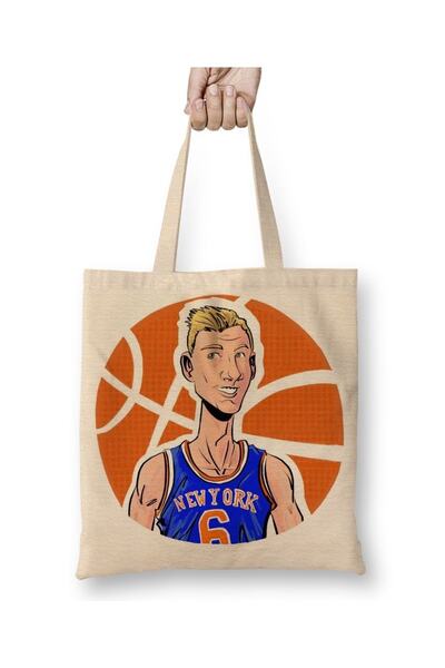 Baskı Dükkanı Τσάντα υφασμάτινη Kristaps Porzingis με μακρύ λαβή