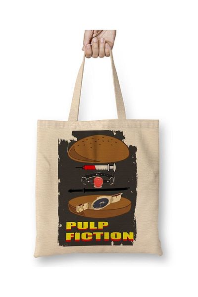 Baskı Dükkanı Referencia Filme Pulp Fiction υφασμάτινη τσάντα με μακριά λαβή