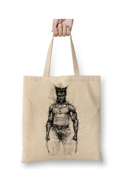 Baskı Dükkanı Wolverine 03 υφασμάτινη τσάντα με μακριά λαβή