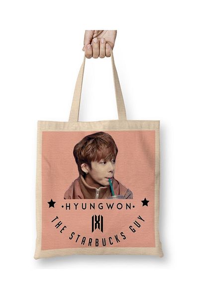 Baskı Dükkanı Hyungwon The Starbucks υφασμάτινη τσάντα με μακριά λαβή