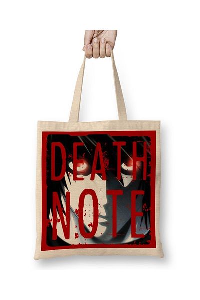 Baskı Dükkanı Λογότυπο Death Note υφασμάτινη τσάντα με μακριά λαβή