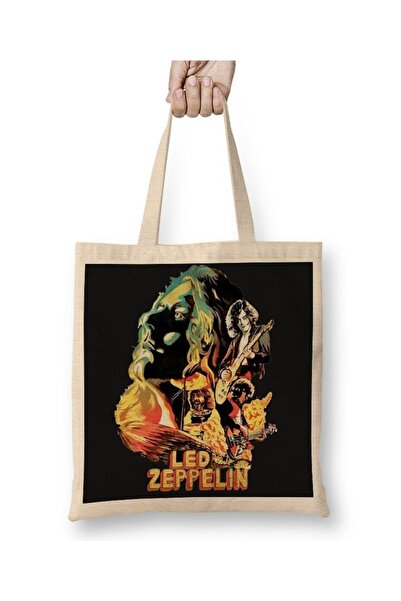 Baskı Dükkanı Band Led Zeppelin tkanina Torba duga Sa ručkom