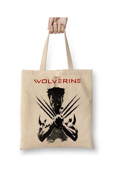 Baskı Dükkanı Η υφασμάτινη τσάντα Wolverine με μακριά λαβή