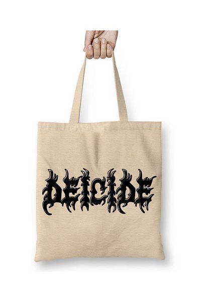 Baskı Dükkanı Υφασμάτινη τσάντα Deicide Logo με μακριά λαβή