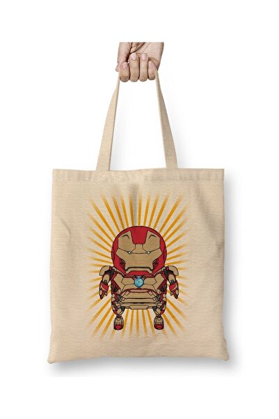 Baskı Dükkanı Mini Iron Man tkanina Torba duga Sa ručkom