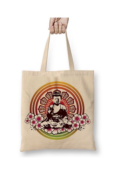 Baskı Dükkanı Υφασμάτινη τσάντα Buddha 2 με μακριά λαβή