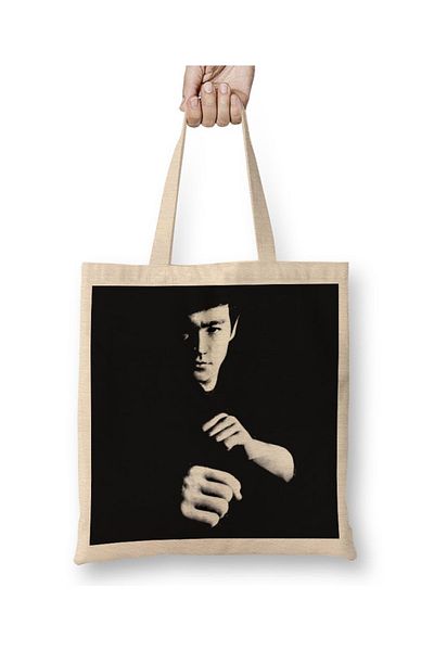 Baskı Dükkanı Υφασμάτινη τσάντα Bruce Lee με μακριά λαβή