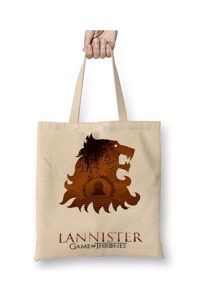 Baskı Dükkanı Υφασμάτινη τσάντα Casa Lannister Game Of Thrones με μακριά λαβή