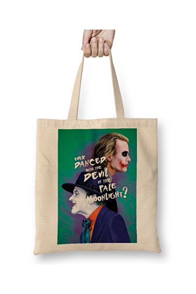 Baskı Dükkanı Υφασμάτινη τσάντα Coringa Joker με μακριά λαβή