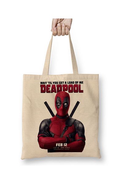 Baskı Dükkanı Deadpool 02 υφασμάτινη τσάντα με μακριά λαβή