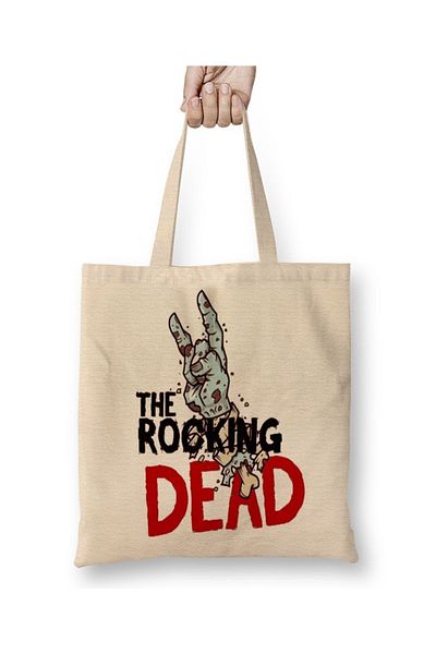 Baskı Dükkanı Geantă din pânză The Rocking Dead cu mâner lung