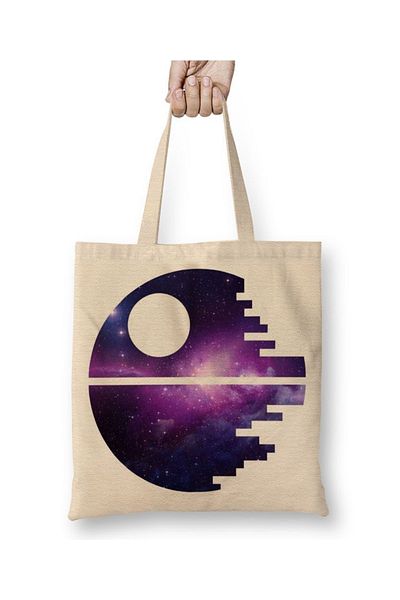 Baskı Dükkanı Υφασμάτινη τσάντα Death Star με μακριά λαβή