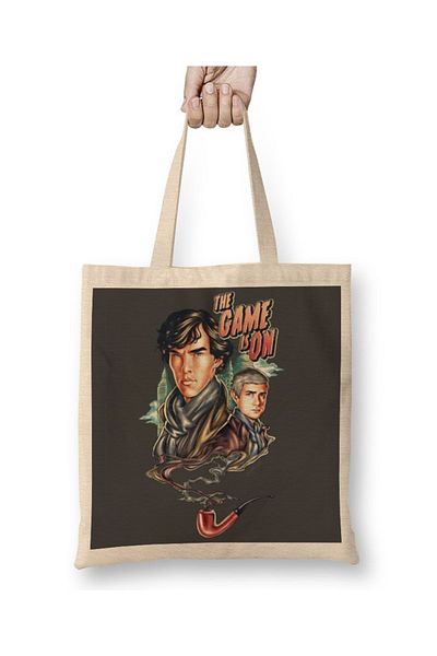 Baskı Dükkanı Το παιχνίδι Sherlock είναι σε υφασμάτινη τσάντα με μακριά λαβή