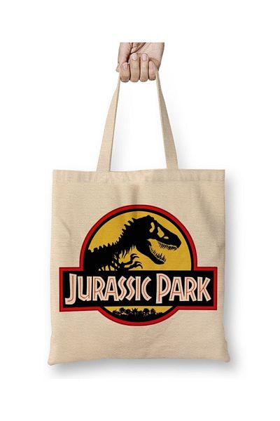 Baskı Dükkanı Geantă din pânză Jurassic Park cu mâner lung