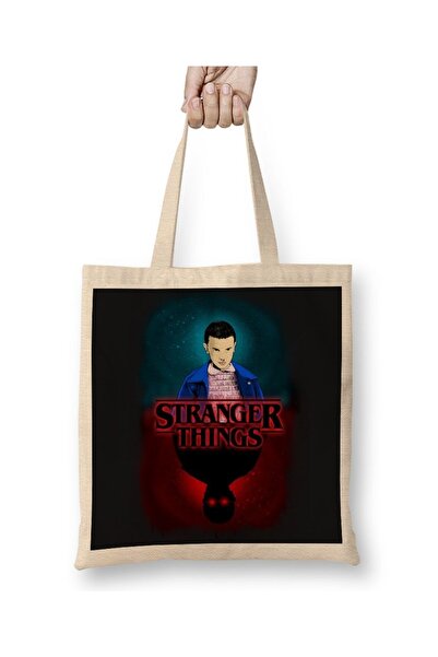 Baskı Dükkanı Stranger Things Mundo Invertido Bez Torba Dugačak Sa ručkom