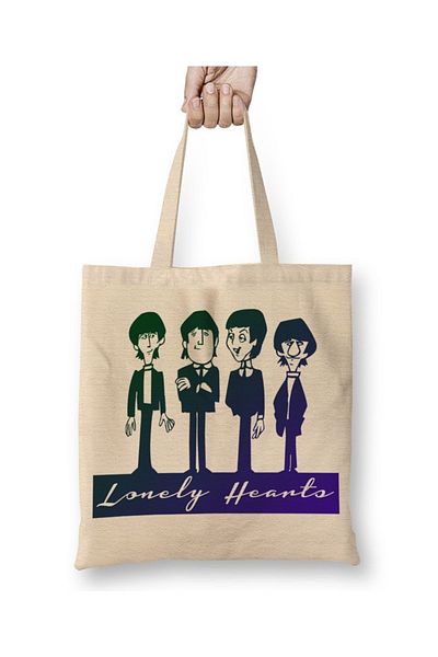 Baskı Dükkanı Lonely Hearts The Beatles υφασμάτινη τσάντα με μακριά λαβή
