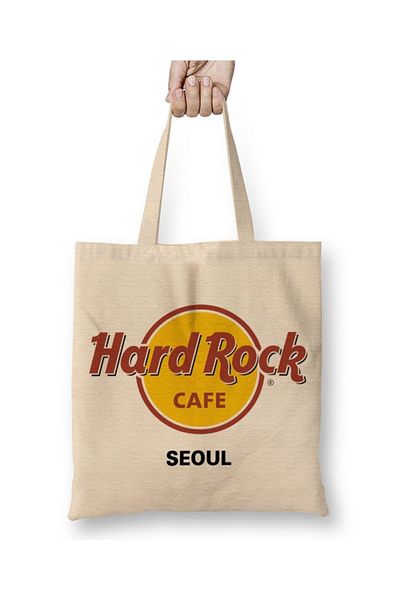 Baskı Dükkanı Υφασμάτινη τσάντα Hard Rock Cafe Seoul με μακριά λαβή