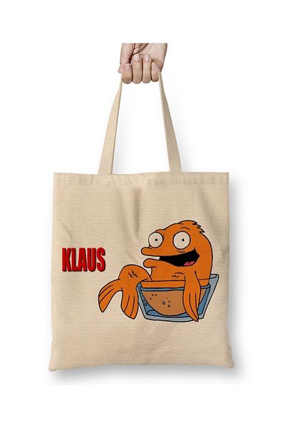 Baskı Dükkanı American Dad Klaus The Fish υφασμάτινη τσάντα με μακριά λαβή