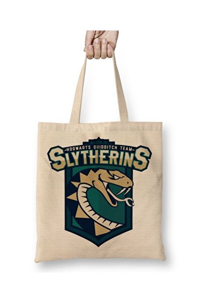 Baskı Dükkanı Slytherin tkanina Torba duga Sa ručkom