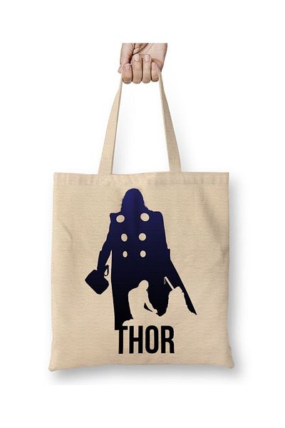 Baskı Dükkanı Geantă din pânză The Avengers Thor cu mâner lung