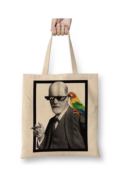 Baskı Dükkanı Υφασμάτινη τσάντα Freud Mito με μακριά λαβή