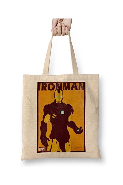 Baskı Dükkanı حقيبة مارفل ايرون مان بمقبض طويل