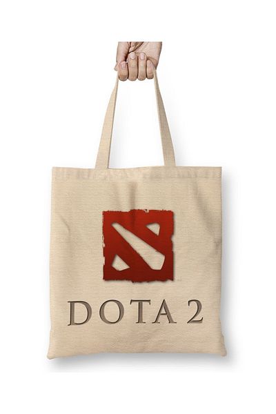 Baskı Dükkanı Υφασμάτινη τσάντα με λογότυπο Dota 2 με μακριά λαβή